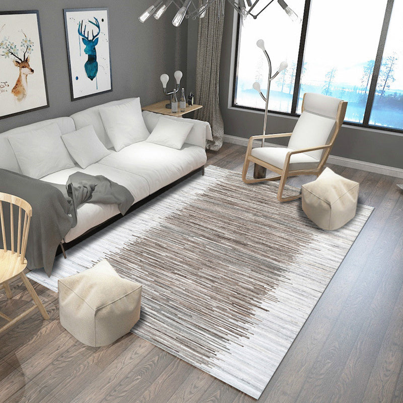 Blue and Brown Bedroom Rug Modern Abstract Painting Pattern Area Rug Polyester Pet-Friendly Rug | Bowlift