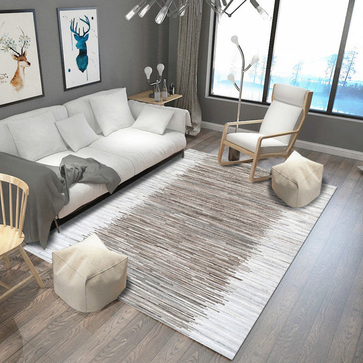 Blue and Brown Bedroom Rug Modern Abstract Painting Pattern Area Rug Polyester Pet-Friendly Rug | Bowlift