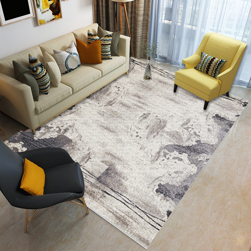 Blue and orange bedroom carpet modern abstract painting pattern carpet polyester stain-resistant carpet | Bowlift