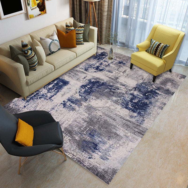 Blue and orange bedroom carpet modern abstract painting pattern carpet polyester stain-resistant carpet | Bowlift