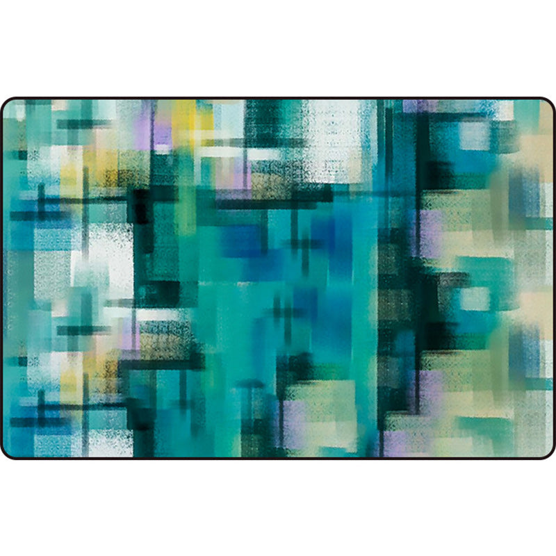 Modern living room rug in blue and purple with abstract stripe pattern Rug polyester non-slip washable rug | Bowlift