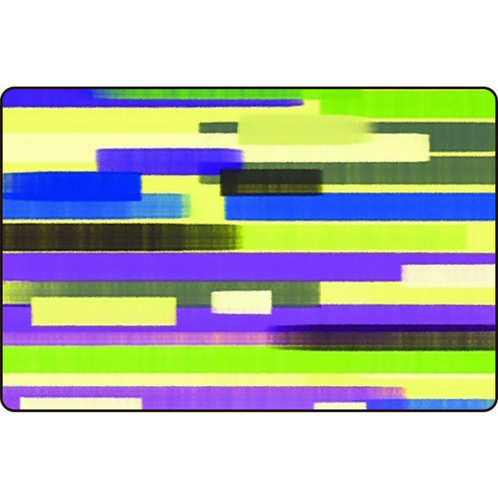 Modern living room rug in blue and purple with abstract stripe pattern Rug polyester non-slip washable rug | Bowlift
