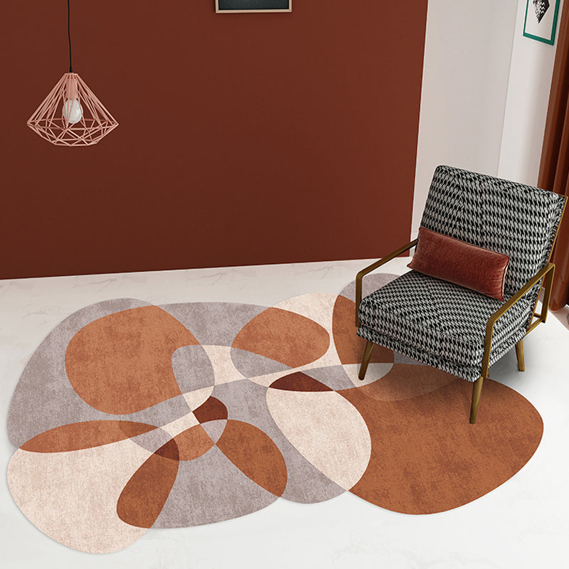 BowLift | Novelty Living Room irregular rug in gray and blue color block print rug polyester non-slip backing area rug