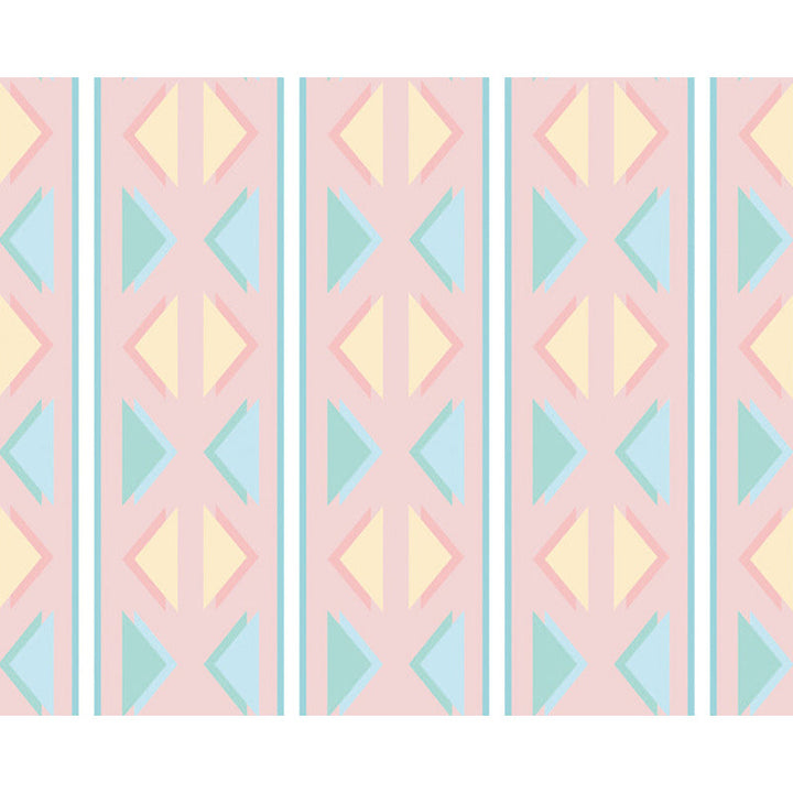 Contemporary modern rug in pink triangle pattern rug polyester stain-resistant rug for home decor | Bowlift