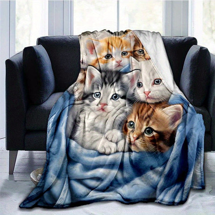 FluffyCat – Soft Flannel Blankets with Cat Print Bowlift