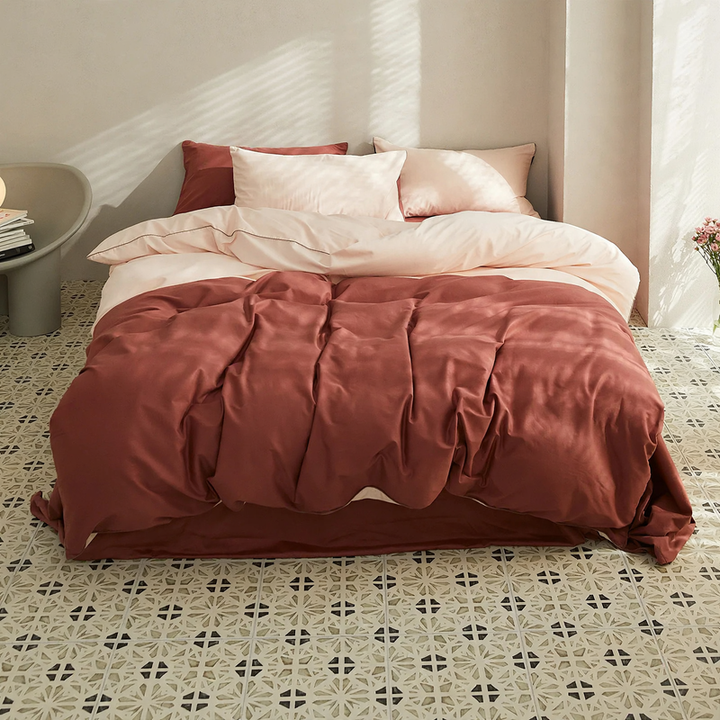 Nordic cotton bedding set, brushed, solid color