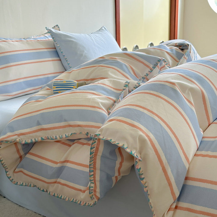 Cotton bedding set with plush surface