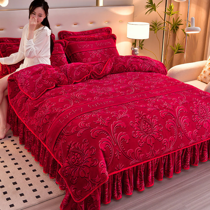 Milk fiber bedding set, winter, 4-piece
