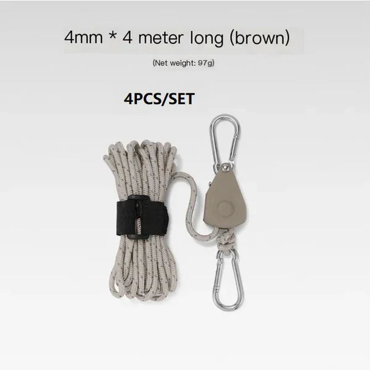BowLift | Portable Adjustable Fix Tent High Strength Fast Release Pulley Camping Rope