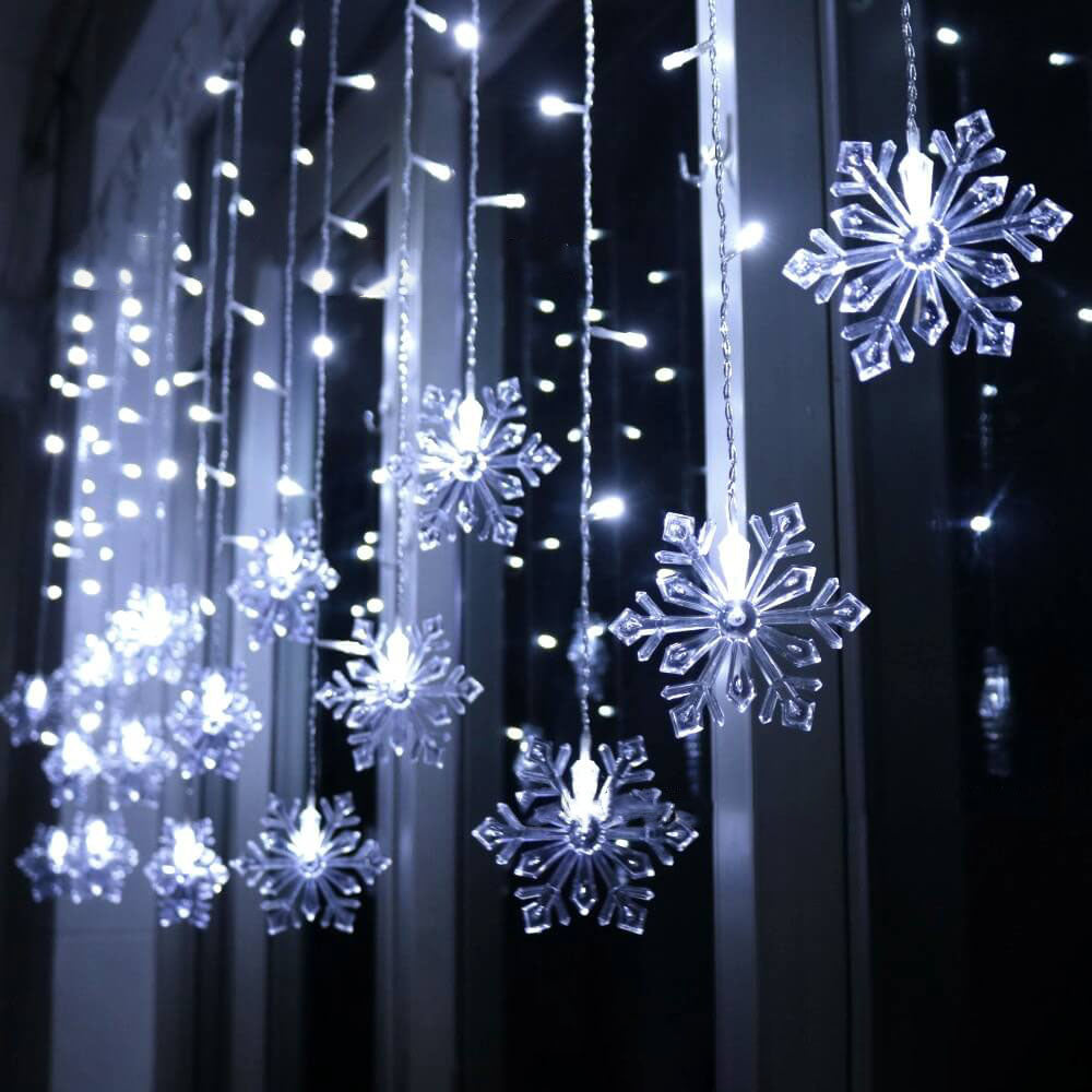 BowLift | Snowflake Remote Control Ice Strip Light Blinking LED Decorative String Lights