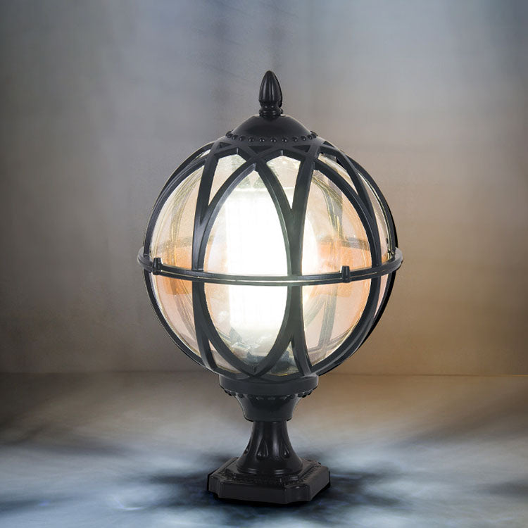 Traditional Colonial Globe Glass Aluminum 1-Light Outdoor Light For Garden | Bowlift