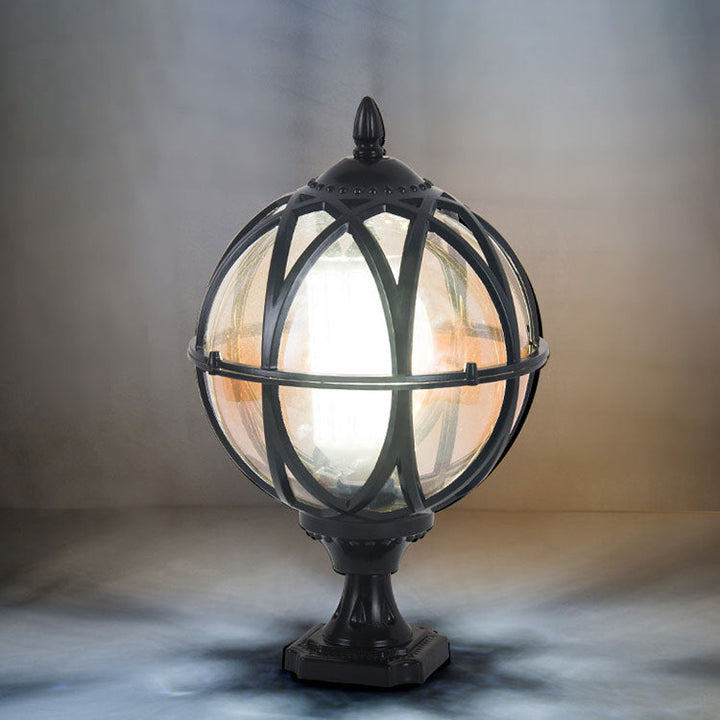 Traditional Colonial Globe Glass Aluminum 1-Light Outdoor Light For Garden | Bowlift