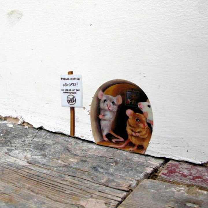 BowLift | Realistic 3D Mouse Hole Wall Sticker