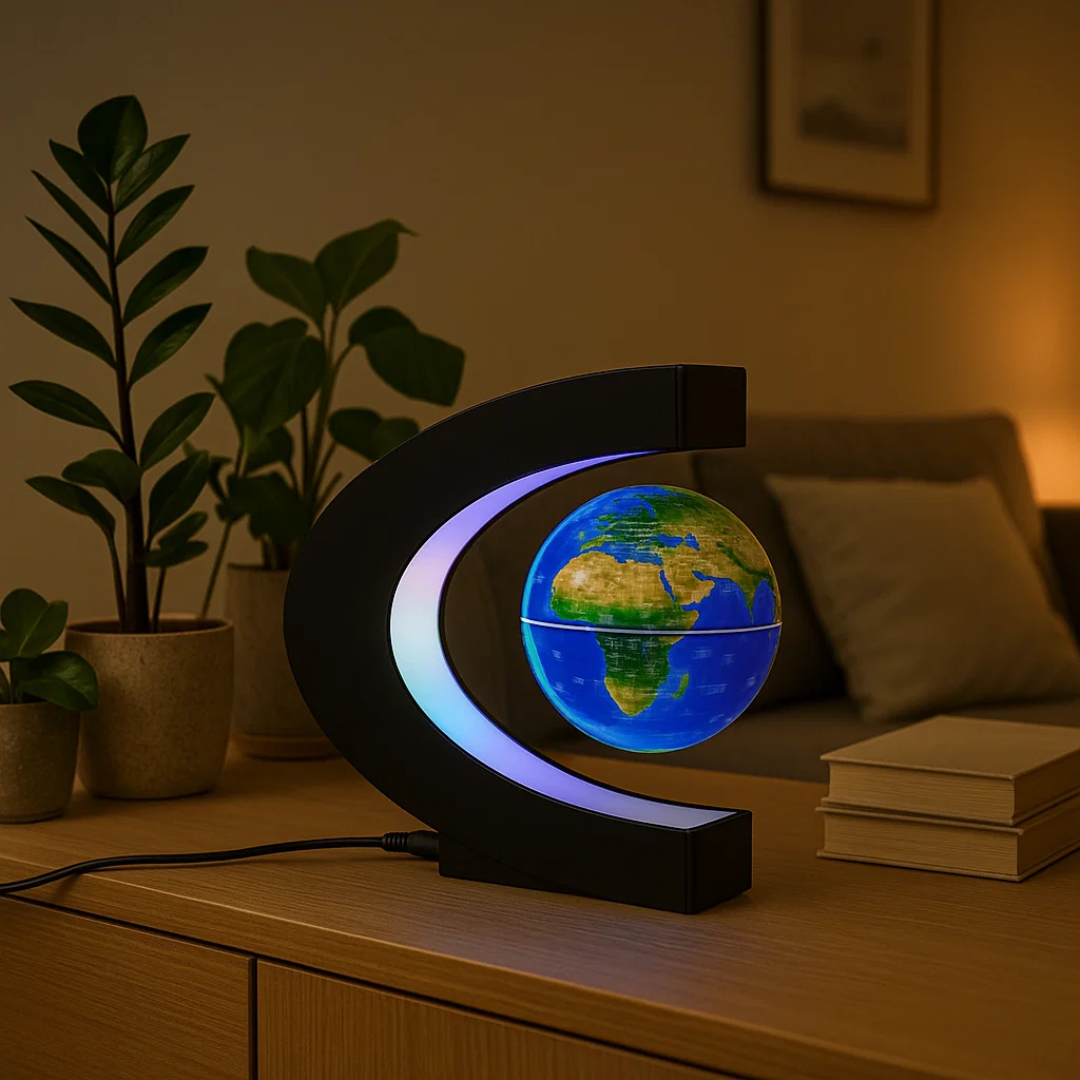 BowLift | AstroGlobe LED World Globe – Floating Globe Lamp with Magnetic Suspension