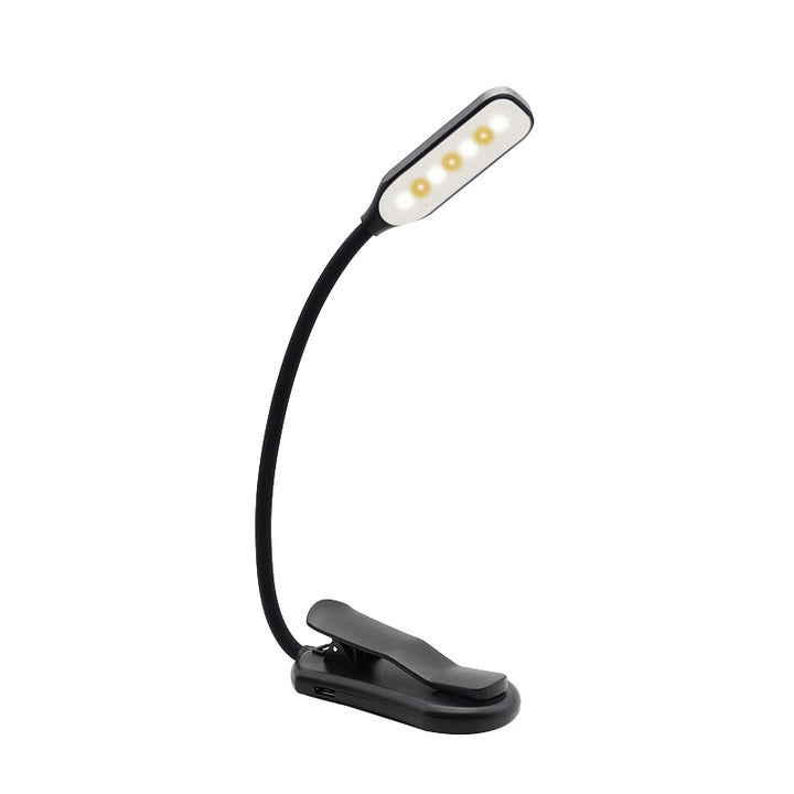 Portable LED clip light with USB charging
