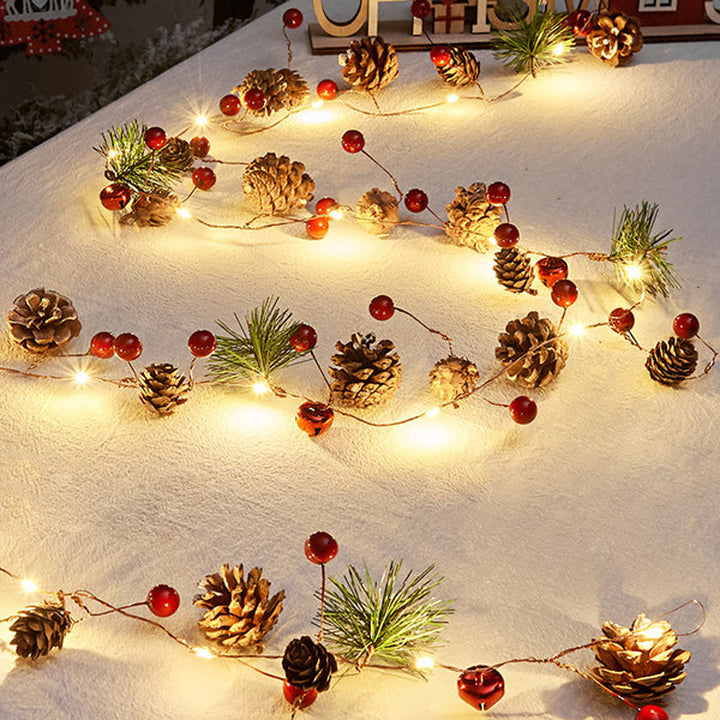 LED fairy lights with pine cone design