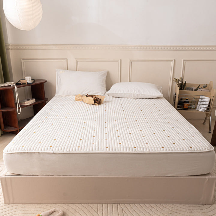 Cotton fitted sheet with protective layer, 180×200 cm