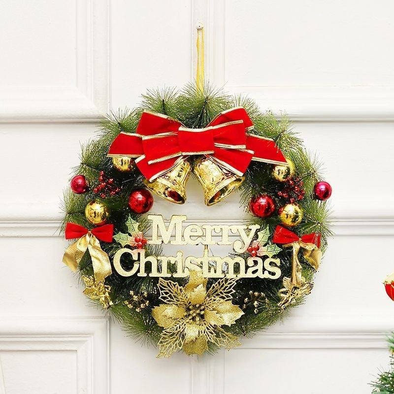 Illuminated Christmas wreath with hanging