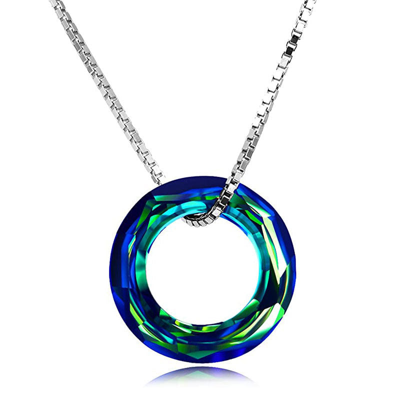 Crystal Circle Pendant Necklace Bowlift