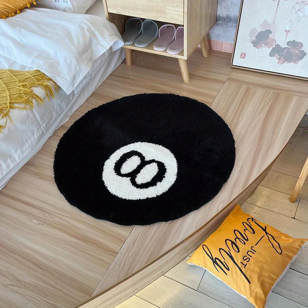 8 Ball Billiard Round Floor Mat – Non-Slip Carpet for Living Room, Bathroom & Decoration | AvailaBowlifte in Sizes | Bowlift