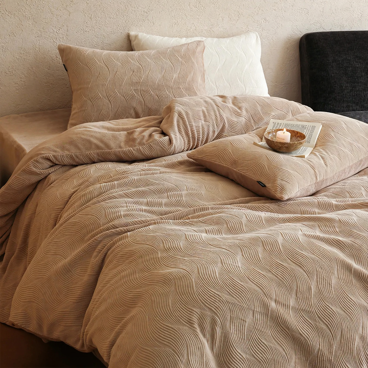 Milk fiber bedding set, 4-piece, winter, textured