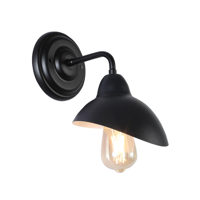 BowLift | 1 Bulb Dome-Shaped Wall Light Stock Black Metallic Wall Lighting Ideas for the Bedroom