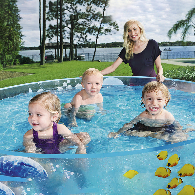 Women's Inflatable Children's Pool with Maritime Underwater Design Bowlift