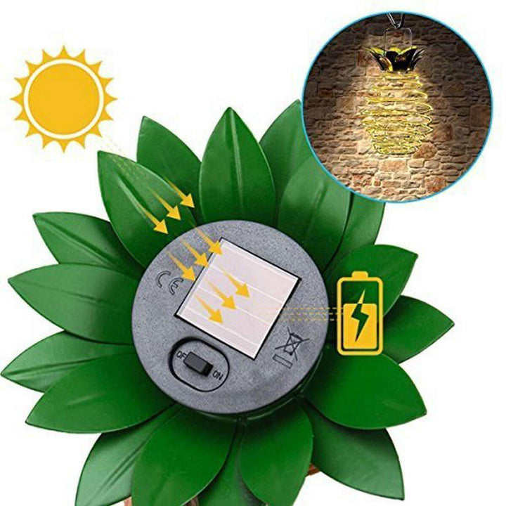 BowLift | Solar Pineapple Iron Lantern LED Copper Wire Outdoor Waterproof Garden Decorative Hanging Lights