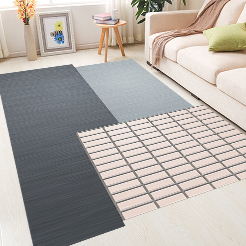 BowLift | Novelty Living Room irregular rug in gray color block rectangular printed rug polyester pet-friendly area rug