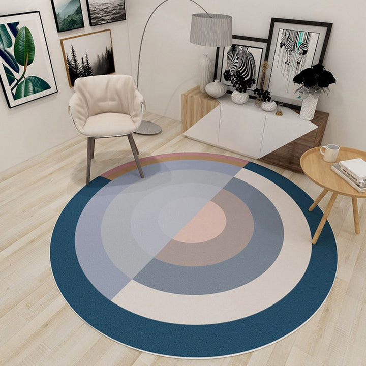 Modern living room carpet in black and blue color combination print carpet polyester stain-resistant carpet | Bowlift