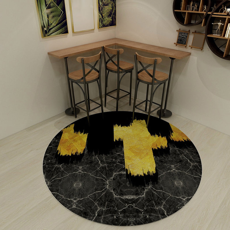 Modern living room carpet in black and blue color combination print carpet polyester stain-resistant carpet | Bowlift