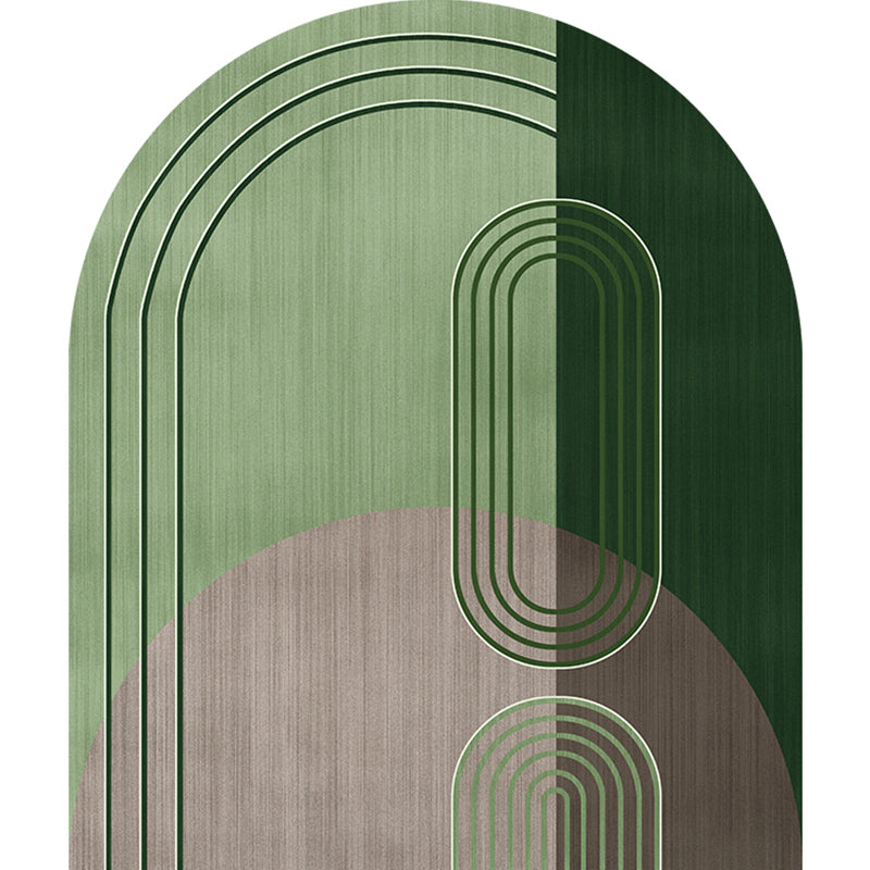 BowLift | Modern Irregular Novelty Rug in Green and Blue Color Block Pattern Rug Polyester Washable Carpet for Home Decoration