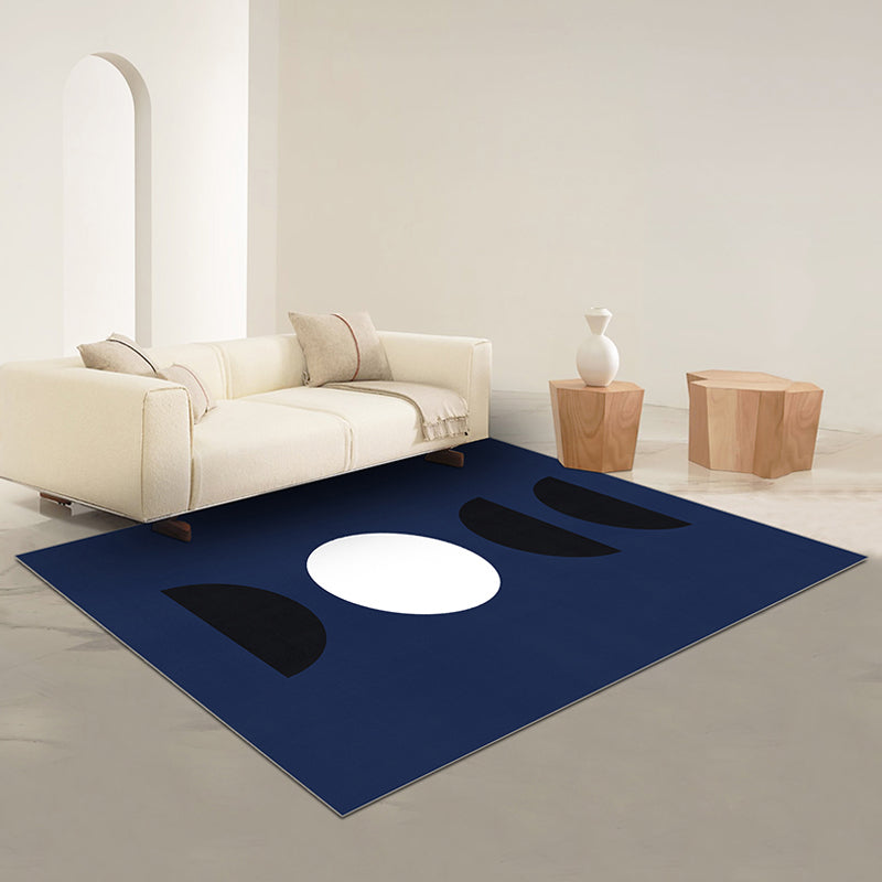 BowLift | Black and Red Abstract Area Rug Polyester Modern Rug Washable Pet Friendly Carpet for Living Room