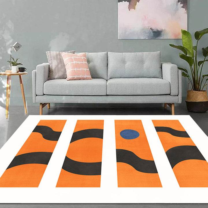BowLift | Contemporary Abstract Area Rug Multicolor Polyester Washable Dog and Cat Friendly Carpet for Living Room