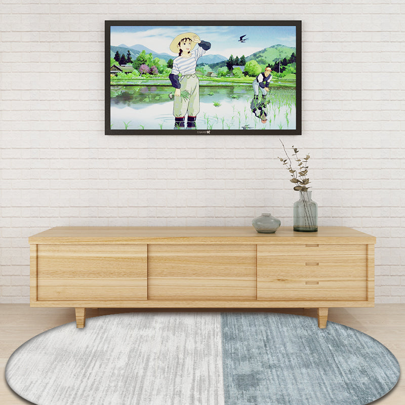 BowLift | Novelty Living Room Carpet in Pink and Blue Color Block Print Carpet Polyester Stain Resistant Area Rug