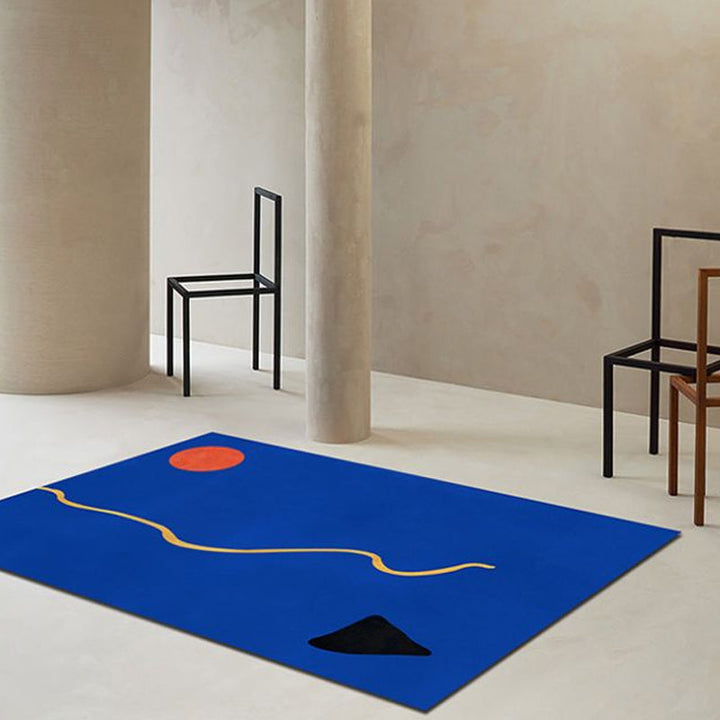 BowLift | Novelty Abstract Rug Pink and Yellow Polyester Rug Non-Slip Backing Pet-Friendly Rug for the Living Room