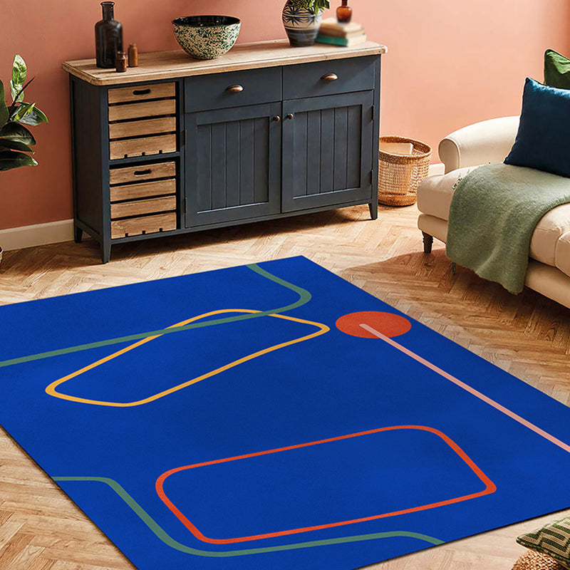 BowLift | Nordic Modernism Carpet Blue and Yellow Abstract Carpet Pet Friendly Non-slip Rug for Bedroom