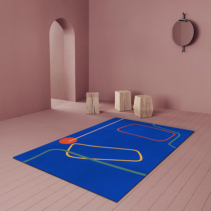 BowLift | Nordic Modernism Carpet Blue and Yellow Abstract Carpet Pet Friendly Non-slip Rug for Bedroom