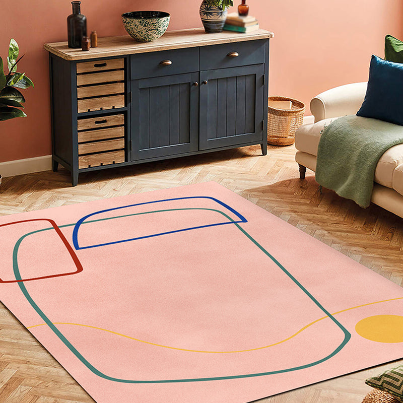 BowLift | Nordic Modernism Carpet Blue and Yellow Abstract Carpet Pet Friendly Non-slip Rug for Bedroom