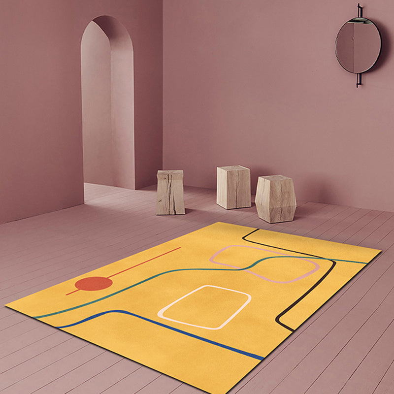 BowLift | Nordic Modernism Carpet Blue and Yellow Abstract Carpet Pet Friendly Non-slip Rug for Bedroom