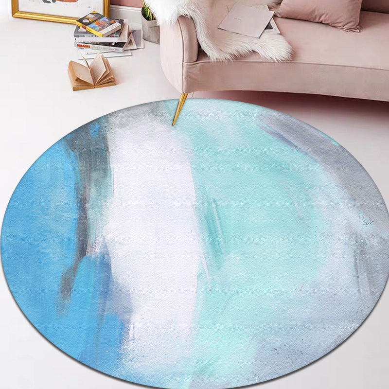 Unique multicolored abstract rug polyester modernist rug pet-friendly non-slip backing rug for bedroom | Bowlift