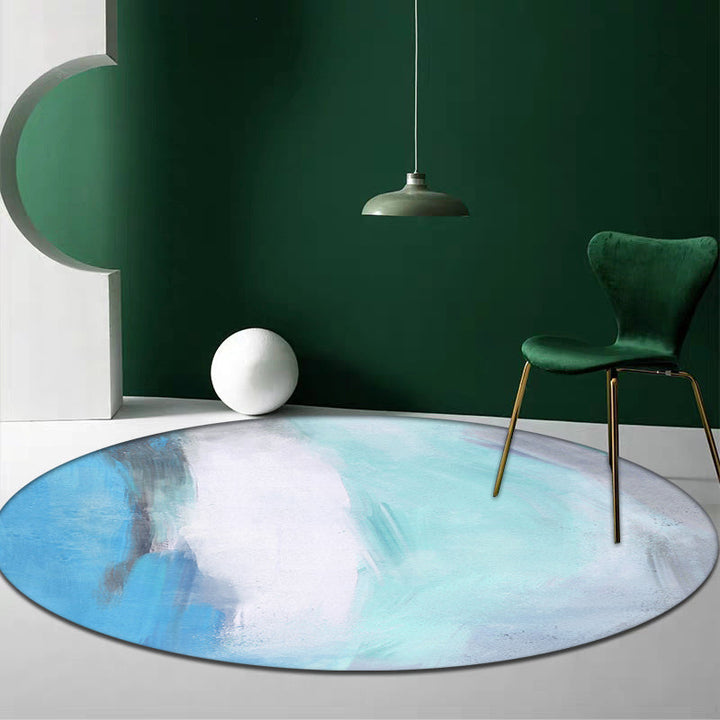 Unique multicolored abstract rug polyester modernist rug pet-friendly non-slip backing rug for bedroom | Bowlift