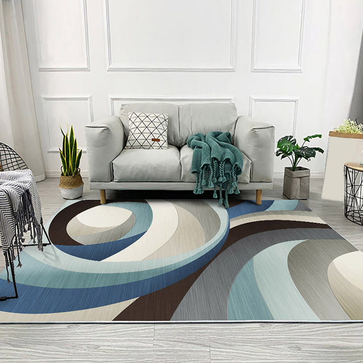 Unique Colorblock Geometric Pattern Rug Polyester Modernist Rug Pet-Friendly Non-Slip Back Rug for the Living Room | Bowlift