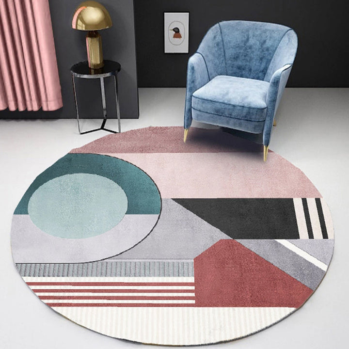 Unique Nordic Rug Color Block Rug Washable Pet Friendly Non-Slip Back Washable Rug for the Living Room | Bowlift