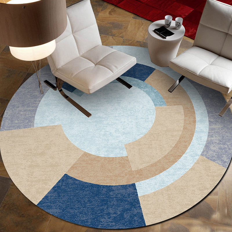 Novelty Concentrated Circles Pattern Carpet Multicolor Polyester Carpet Pet-Friendly Washable Carpet for Living Room | Bowlift