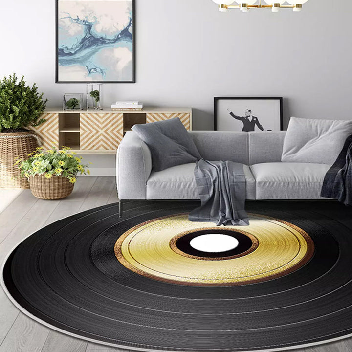 Novelty Concentrated Circles Pattern Carpet Multicolor Polyester Carpet Pet-Friendly Washable Carpet for Living Room | Bowlift