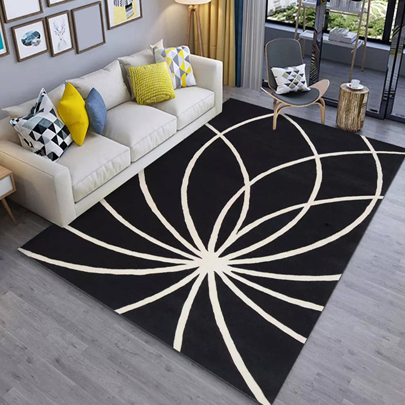 Casual color block geometric pattern rug Multicolor polyester rug washable non-slip pet-friendly rug for the living room | Bowlift