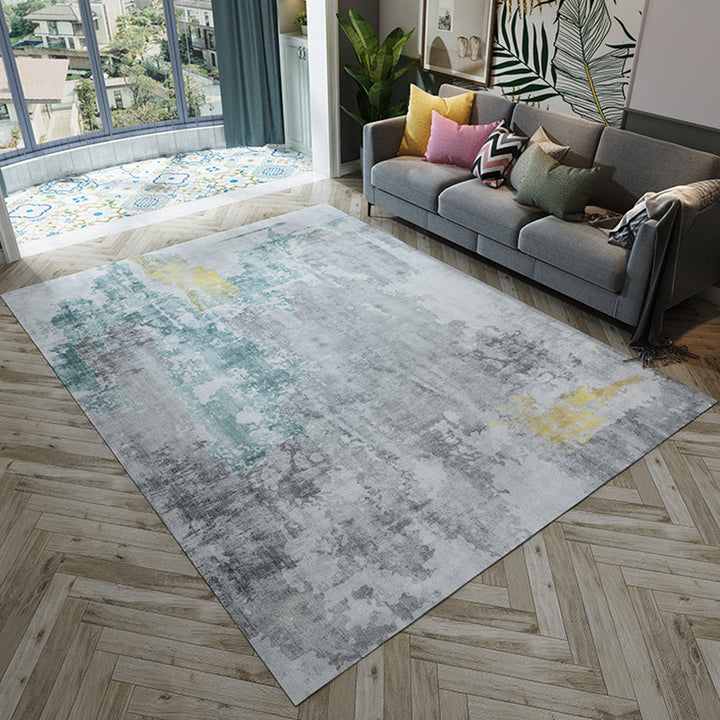 Gray Industrial Carpet Flannel Abstract Carpet Pet Friendly Washable Anti-Slip Back Carpet for Living Room | Bowlift