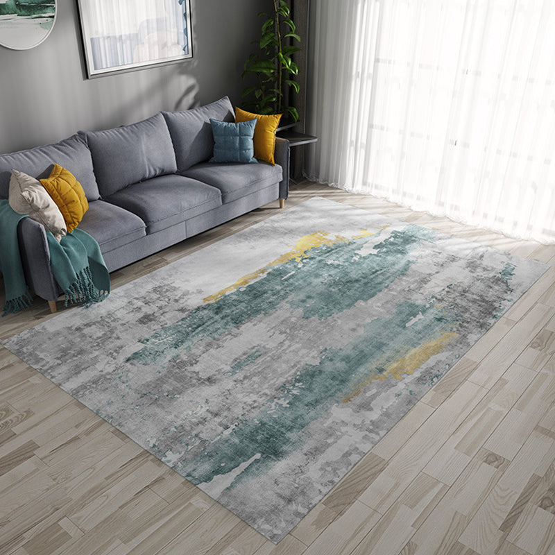 Gray Industrial Carpet Flannel Abstract Carpet Pet Friendly Washable Anti-Slip Back Carpet for Living Room | Bowlift