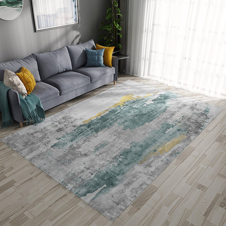 Gray Industrial Carpet Flannel Abstract Carpet Pet Friendly Washable Anti-Slip Back Carpet for Living Room | Bowlift